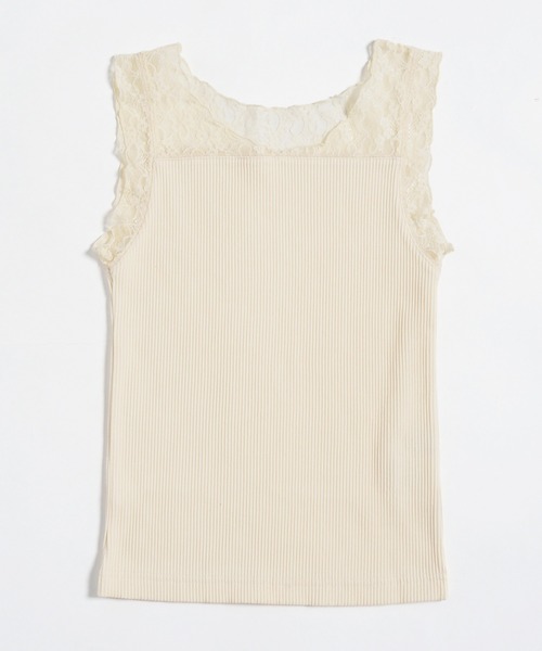 Crisp（クリスプ）の「レーストップタンク（タンクトップ・レディース・ブラック/マスタード/アイボリー/ピンクベージュ・FREE）」の18枚目の写真