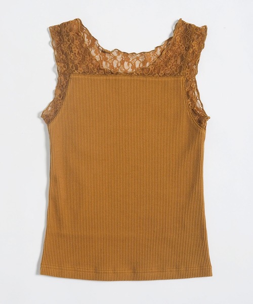 Crisp（クリスプ）の「レーストップタンク（タンクトップ・レディース・ブラック/マスタード/アイボリー/ピンクベージュ・FREE）」の19枚目の写真