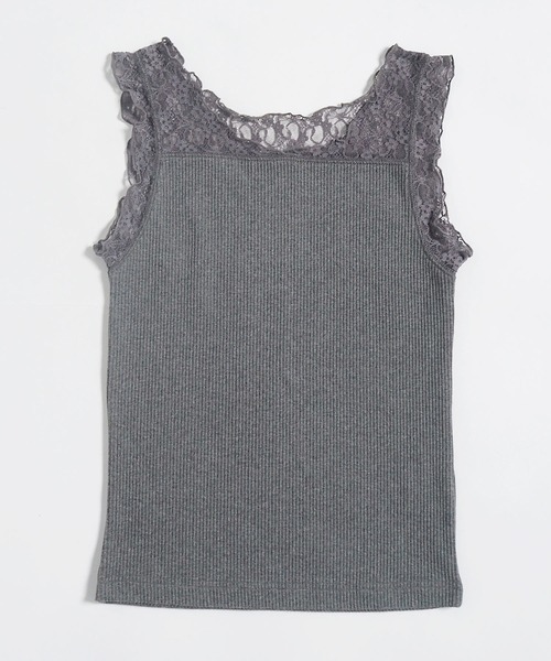 Crisp（クリスプ）の「レーストップタンク（タンクトップ・レディース・ブラック/マスタード/アイボリー/ピンクベージュ・FREE）」の20枚目の写真