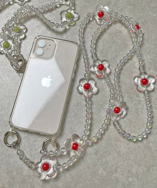 SPINNS（スピンズ）の「【選べるスマホショルダー】フラワーモチーフ ビーズストラップ（スマホグッズ・レディース・イエロー系その他/ブルー系その他/レッド系その他/グリーン系その他・ONESIZE）」の4枚目の写真