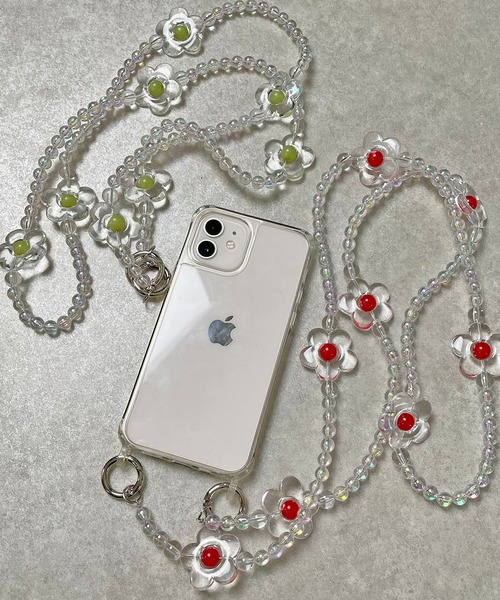 SPINNS（スピンズ）の「【選べるスマホショルダー】フラワーモチーフ ビーズストラップ（スマホグッズ・レディース・イエロー系その他/ブルー系その他/レッド系その他/グリーン系その他・ONESIZE）」の5枚目の写真