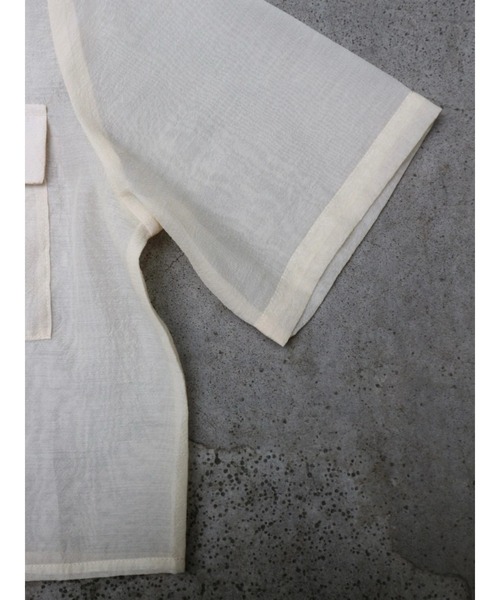 TRUNC（トランクエイティーエイト）の「Short Sleeves Sheer Shirt（シャツ/ブラウス・レディース・アイボリー/ブラック/グレイッシュベージュ・FREE）」の21枚目の写真