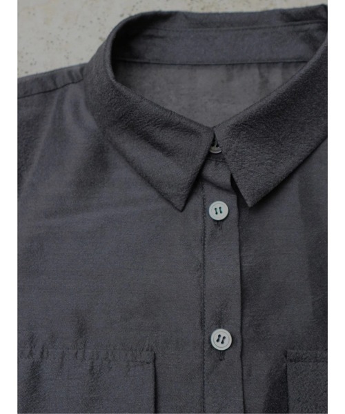 TRUNC（トランクエイティーエイト）の「Short Sleeves Sheer Shirt（シャツ/ブラウス・レディース・アイボリー/ブラック/グレイッシュベージュ・FREE）」の6枚目の写真