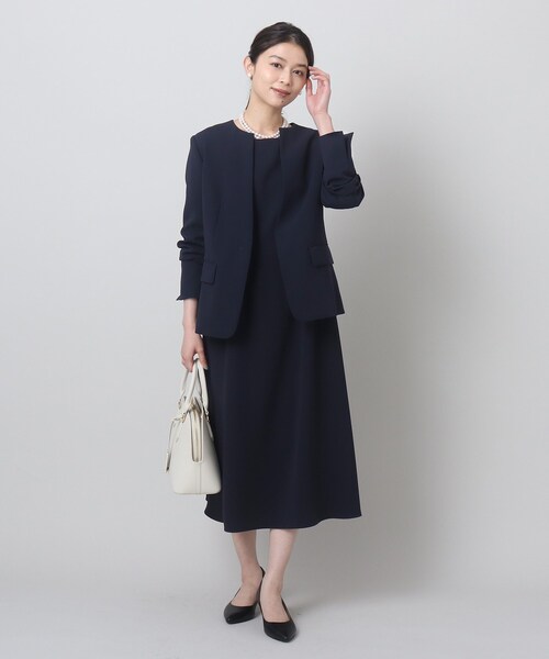 UNTITLED（アンタイトル）の「◆【ママ的シーン＆フォーマルにも】フィット＆フレア きれいめワンピース＜洗える／通勤＞（ワンピース・レディース・ブラック/ネイビー・00/48/44/42/04/01/03/02）」の7枚目の写真