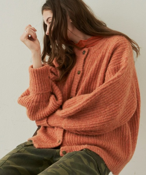 Unitage（ユニテージ）の「2way MIXカラ－ニットカーディガン（カーディガン/ボレロ・レディース・ブラウン/オレンジ/グリーン・FREE）」の17枚目の写真