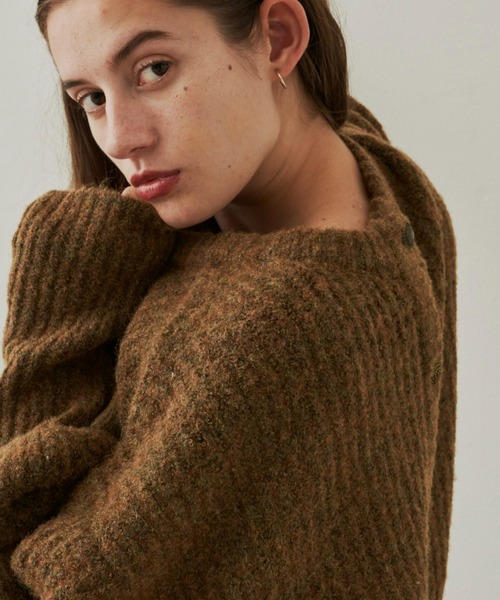 Unitage（ユニテージ）の「2way MIXカラ－ニットカーディガン（カーディガン/ボレロ・レディース・ブラウン/オレンジ/グリーン・FREE）」の7枚目の写真