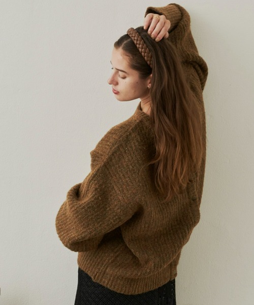 Unitage（ユニテージ）の「2way MIXカラ－ニットカーディガン（カーディガン/ボレロ・レディース・ブラウン/オレンジ/グリーン・FREE）」の6枚目の写真