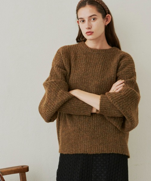 Unitage（ユニテージ）の「2way MIXカラ－ニットカーディガン（カーディガン/ボレロ・レディース・ブラウン/オレンジ/グリーン・FREE）」の8枚目の写真