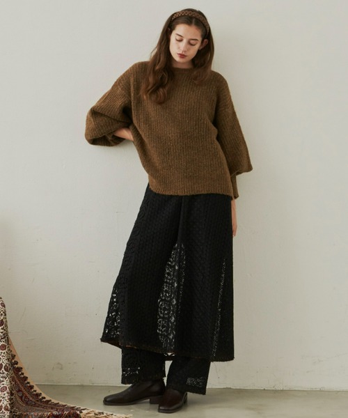 Unitage（ユニテージ）の「2way MIXカラ－ニットカーディガン（カーディガン/ボレロ・レディース・ブラウン/オレンジ/グリーン・FREE）」の9枚目の写真