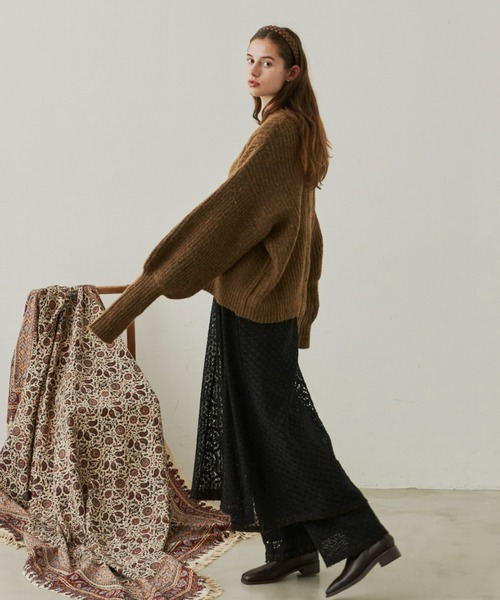 Unitage（ユニテージ）の「2way MIXカラ－ニットカーディガン（カーディガン/ボレロ・レディース・ブラウン/オレンジ/グリーン・FREE）」の13枚目の写真