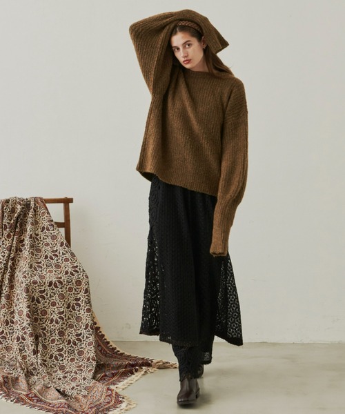 Unitage（ユニテージ）の「2way MIXカラ－ニットカーディガン（カーディガン/ボレロ・レディース・ブラウン/オレンジ/グリーン・FREE）」の11枚目の写真