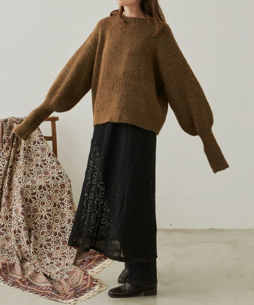 Unitage（ユニテージ）の「2way MIXカラ－ニットカーディガン（カーディガン/ボレロ・レディース・ブラウン/オレンジ/グリーン・FREE）」の10枚目の写真