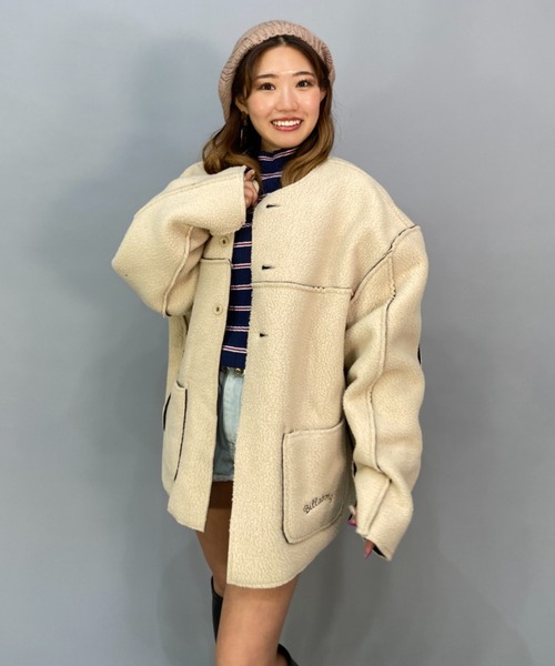BILLABONG（ビラボン）の「BILLABONG/ビラボン  ビッグシルエット/リバーシブルムートンコート  BC014-755（ムートンコート・レディース・ブラック/ブラウン・M/L）」の7枚目の写真