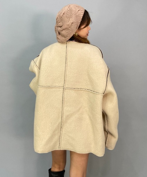BILLABONG（ビラボン）の「BILLABONG/ビラボン  ビッグシルエット/リバーシブルムートンコート  BC014-755（ムートンコート・レディース・ブラック/ブラウン・M/L）」の8枚目の写真