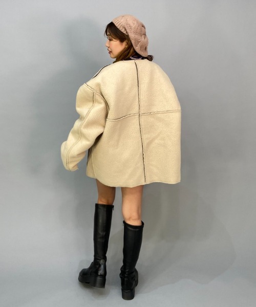 BILLABONG（ビラボン）の「BILLABONG/ビラボン  ビッグシルエット/リバーシブルムートンコート  BC014-755（ムートンコート・レディース・ブラック/ブラウン・M/L）」の10枚目の写真
