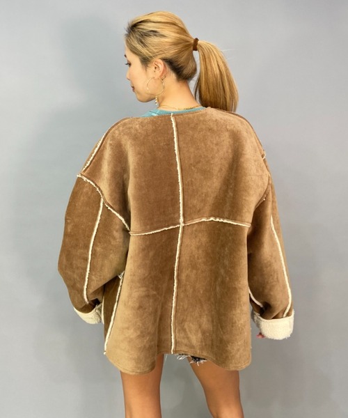 BILLABONG（ビラボン）の「BILLABONG/ビラボン  ビッグシルエット/リバーシブルムートンコート  BC014-755（ムートンコート・レディース・ブラック/ブラウン・M/L）」の12枚目の写真