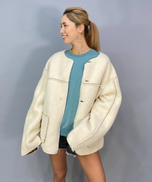 BILLABONG（ビラボン）の「BILLABONG/ビラボン  ビッグシルエット/リバーシブルムートンコート  BC014-755（ムートンコート・レディース・ブラック/ブラウン・M/L）」の15枚目の写真