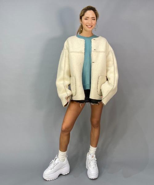 BILLABONG（ビラボン）の「BILLABONG/ビラボン  ビッグシルエット/リバーシブルムートンコート  BC014-755（ムートンコート・レディース・ブラック/ブラウン・M/L）」の17枚目の写真