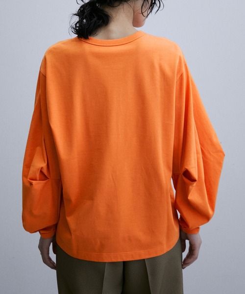 ADAM ET ROPE'(アダムエロペ)の「バナナスリーブパフロンTEE(Tシャツ/カットソー・レディース・ホワイト/ブラック/オレンジ・FREE)」の9枚目の写真