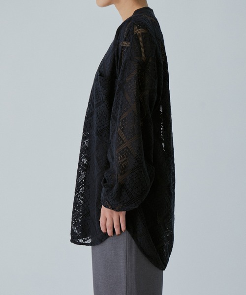 M TO R（ムウトアール）の「［BLOUSE］STANDCOLLAR BIGPOCKET CROCHET L/S SHIRTS（シャツ/ブラウス・レディース・ブラック/キナリ・FREE）」の17枚目の写真