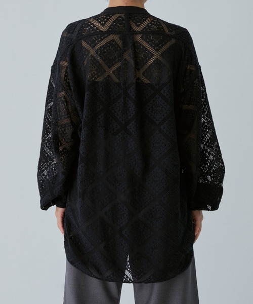 M TO R（ムウトアール）の「［BLOUSE］STANDCOLLAR BIGPOCKET CROCHET L/S SHIRTS（シャツ/ブラウス・レディース・ブラック/キナリ・FREE）」の7枚目の写真