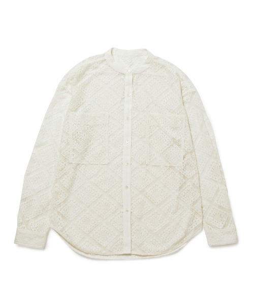 M TO R（ムウトアール）の「［BLOUSE］STANDCOLLAR BIGPOCKET CROCHET L/S SHIRTS（シャツ/ブラウス・レディース・ブラック/キナリ・FREE）」の13枚目の写真
