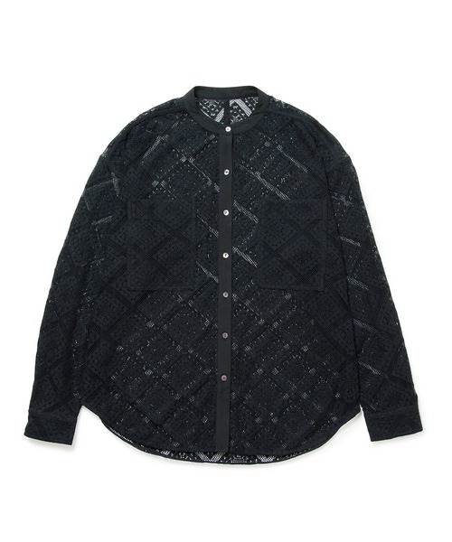 M TO R（ムウトアール）の「［BLOUSE］STANDCOLLAR BIGPOCKET CROCHET L/S SHIRTS（シャツ/ブラウス・レディース・ブラック/キナリ・FREE）」の6枚目の写真