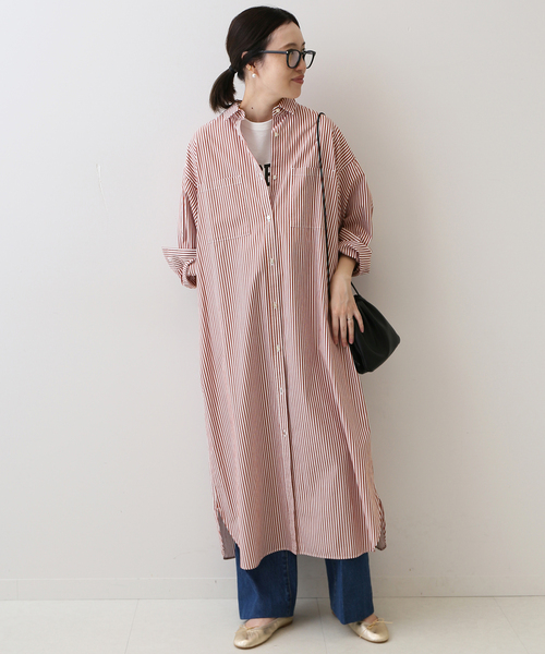 SLOBE IENA（スローブイエナ）の「コットンブロードシャツワンピース（ワンピース・レディース・チャコールグレー/ブラウン/サックスブルー・FREE）」の15枚目の写真