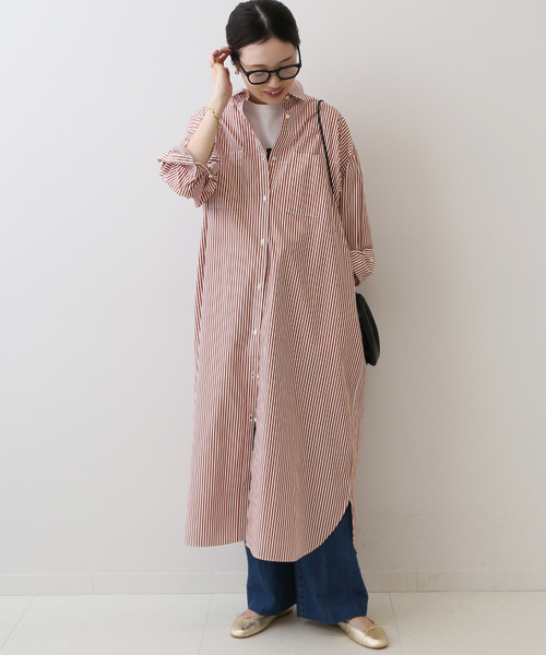 SLOBE IENA（スローブイエナ）の「コットンブロードシャツワンピース（ワンピース・レディース・チャコールグレー/ブラウン/サックスブルー・FREE）」の16枚目の写真