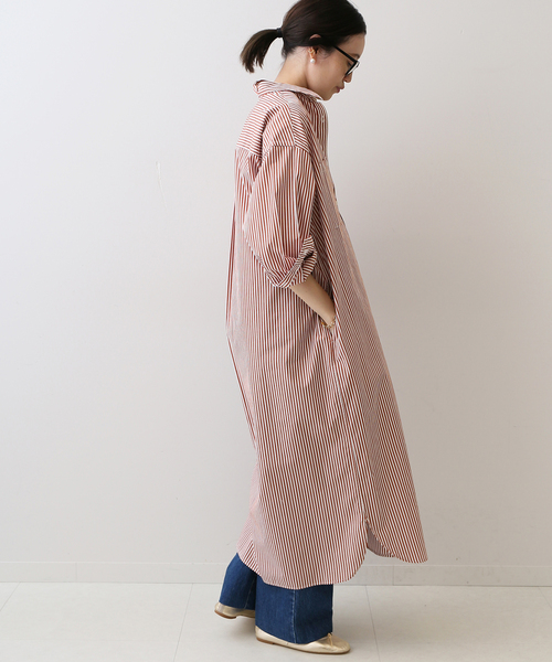 SLOBE IENA（スローブイエナ）の「コットンブロードシャツワンピース（ワンピース・レディース・チャコールグレー/ブラウン/サックスブルー・FREE）」の18枚目の写真