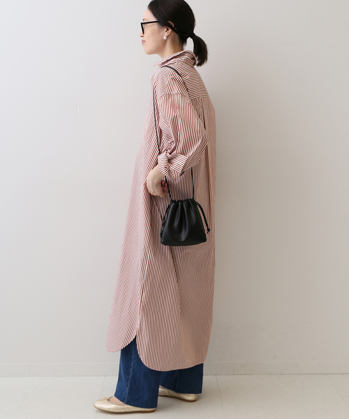 SLOBE IENA（スローブイエナ）の「コットンブロードシャツワンピース（ワンピース・レディース・チャコールグレー/ブラウン/サックスブルー・FREE）」の19枚目の写真