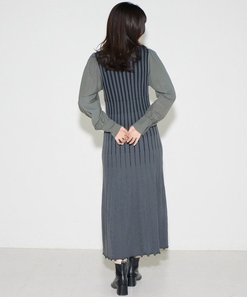 solleim(ソルレム)の「ストライプリブニットワンピース(ワンピース・レディース・ブラック/ベージュ/グリーン・M)」の20枚目の写真