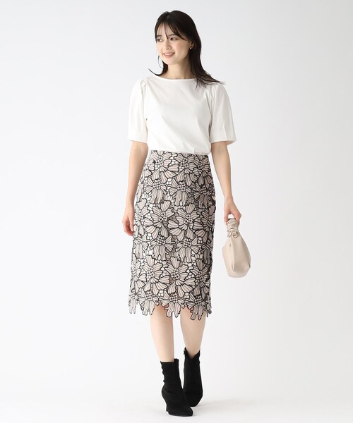 Ray BEAMS（レイ ビームス）キリカエ ギャザー スリーブ Tシャツ