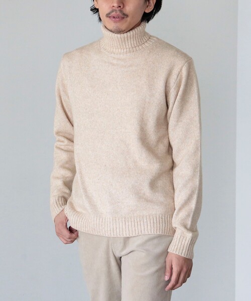 BEAMS HEART（ビームスハート）の「BEAMS HEART / メランジ タートルネック ニット 22AW（ニット/セーター・メンズ・ブラック/ブラウン/オフホワイト/オリーブ・SMALL/MEDIUM/LARGE/X-LARGE）」の5枚目の写真