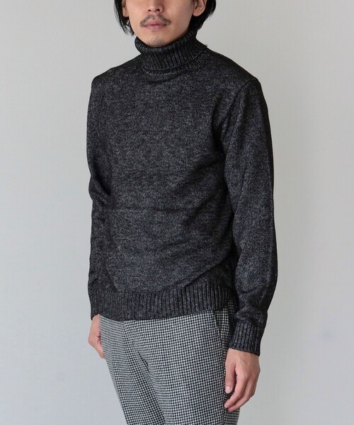 BEAMS HEART（ビームスハート）の「BEAMS HEART / メランジ タートルネック ニット 22AW（ニット/セーター・メンズ・ブラック/ブラウン/オフホワイト/オリーブ・SMALL/MEDIUM/LARGE/X-LARGE）」の7枚目の写真
