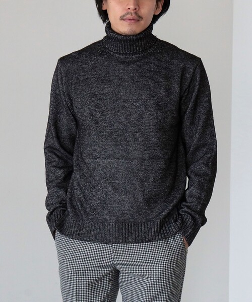 BEAMS HEART（ビームスハート）の「BEAMS HEART / メランジ タートルネック ニット 22AW（ニット/セーター・メンズ・ブラック/ブラウン/オフホワイト/オリーブ・SMALL/MEDIUM/LARGE/X-LARGE）」の8枚目の写真