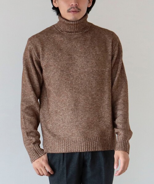 BEAMS HEART（ビームスハート）の「BEAMS HEART / メランジ タートルネック ニット 22AW（ニット/セーター・メンズ・ブラック/ブラウン/オフホワイト/オリーブ・SMALL/MEDIUM/LARGE/X-LARGE）」の10枚目の写真