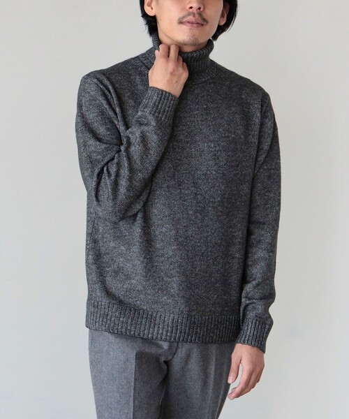 BEAMS HEART（ビームスハート）の「BEAMS HEART / メランジ タートルネック ニット 22AW（ニット/セーター・メンズ・ブラック/ブラウン/オフホワイト/オリーブ・SMALL/MEDIUM/LARGE/X-LARGE）」の12枚目の写真