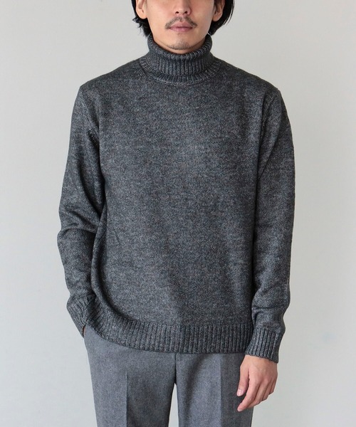 BEAMS HEART（ビームスハート）の「BEAMS HEART / メランジ タートルネック ニット 22AW（ニット/セーター・メンズ・ブラック/ブラウン/オフホワイト/オリーブ・SMALL/MEDIUM/LARGE/X-LARGE）」の4枚目の写真