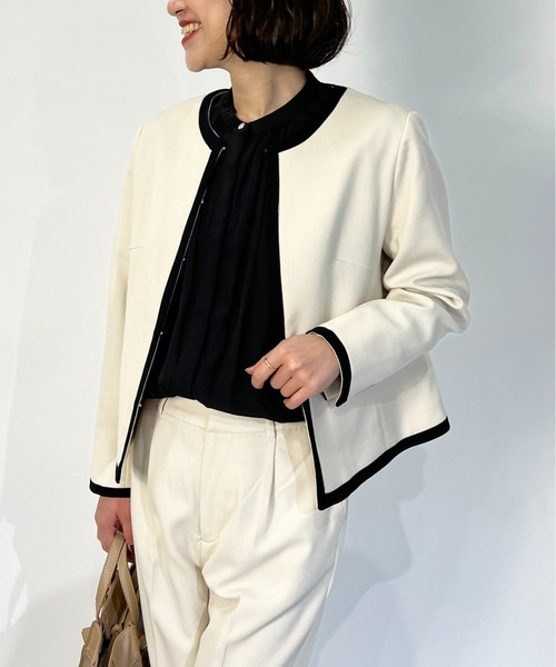 PICCIN(ピッチン)の「【セットアップ可能】パウダーサテンギャザーブラウス(シャツ/ブラウス・レディース・グレイッシュベージュ/ブラック・M)」の20枚目の写真