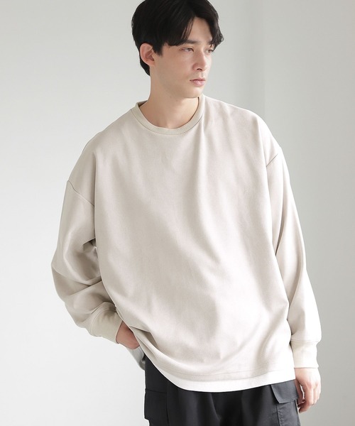 LAKOLE(ラコレ)の「スエードレイヤードプルオーバー / 150757(Tシャツ/カットソー・メンズ・ネイビー/グレー/グリーン/サンドグレー/ピンク/オフホワイト/ブルー/ライトグレー/ブルー系1・SMALL/MEDIUM/LARGE/X-LARGE)」の5枚目の写真