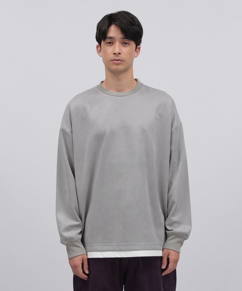 LAKOLE(ラコレ)の「スエードレイヤードプルオーバー / 150757(Tシャツ/カットソー・メンズ・ネイビー/グレー/グリーン/サンドグレー/ピンク/オフホワイト/ブルー/ライトグレー/ブルー系1・SMALL/MEDIUM/LARGE/X-LARGE)」の13枚目の写真