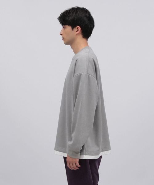 LAKOLE(ラコレ)の「スエードレイヤードプルオーバー / 150757(Tシャツ/カットソー・メンズ・ネイビー/グレー/グリーン/サンドグレー/ピンク/オフホワイト/ブルー/ライトグレー/ブルー系1・SMALL/MEDIUM/LARGE/X-LARGE)」の10枚目の写真