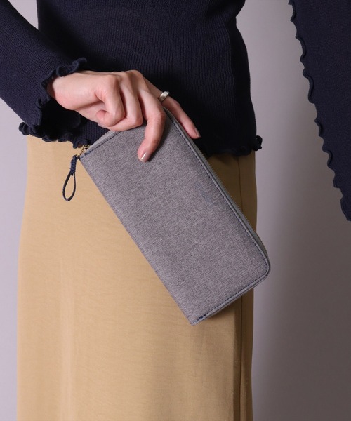 anello(アネロ)の「(LF)【anello】撥水 キャンバス ラウンド ジップ 長財布(財布・レディース・ライトグレー/ブラック/ネイビー/ベージュ・ONE SIZE)」の5枚目の写真