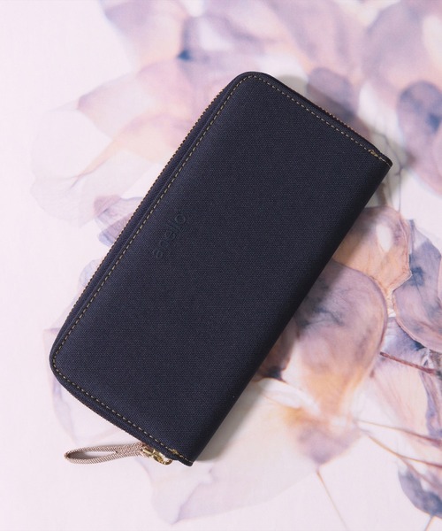 anello(アネロ)の「(LF)【anello】撥水 キャンバス ラウンド ジップ 長財布(財布・レディース・ライトグレー/ブラック/ネイビー/ベージュ・ONE SIZE)」の9枚目の写真