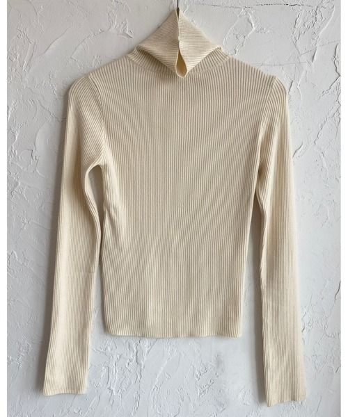 She's Closet（シーズクローゼット）の「ハイネックタイト長袖リブニットプルオーバー（ニット/セーター・レディース・ブラック/ブラック×ホワイト/グリーン/アイボリー/ピンク/オレンジ/ブルー・FREE）」の22枚目の写真