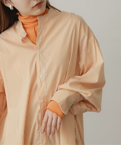 SENSE OF PLACE by URBAN RESEARCH（センスオブプレイスバイアーバンリサーチ）の「『UR TECH』リブハイネックトップ（Tシャツ/カットソー・レディース・オレンジ/ライトブルー/ブラック/アイボリー/ピンク/ブラウン・ONE）」の20枚目の写真