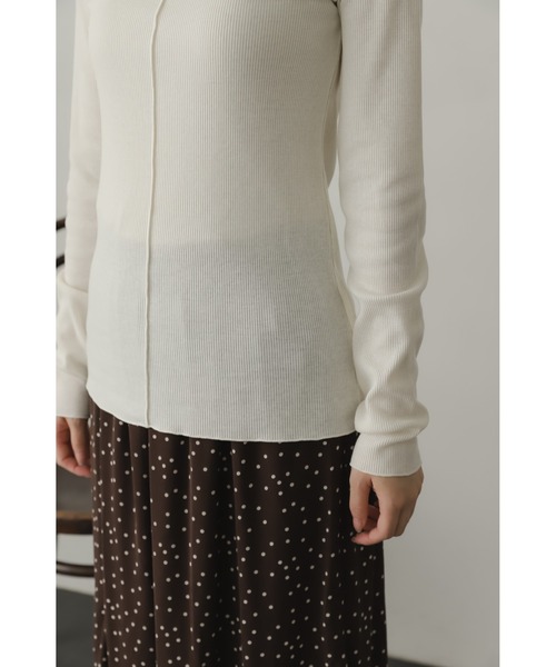 SENSE OF PLACE by URBAN RESEARCH（センスオブプレイスバイアーバンリサーチ）の「『UR TECH』リブハイネックトップ（Tシャツ/カットソー・レディース・オレンジ/ライトブルー/ブラック/アイボリー/ピンク/ブラウン・ONE）」の13枚目の写真