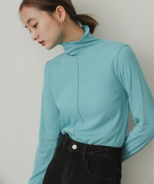 SENSE OF PLACE by URBAN RESEARCH（センスオブプレイスバイアーバンリサーチ）の「『UR TECH』リブハイネックトップ（Tシャツ/カットソー・レディース・オレンジ/ライトブルー/ブラック/アイボリー/ピンク/ブラウン・ONE）」の16枚目の写真