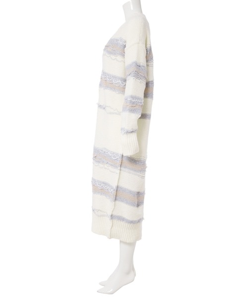 fifth（フィフス）の「デザイン編みVネックニットワンピース（ワンピース・レディース・オフホワイト・M/S）」の5枚目の写真